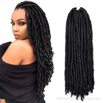 High Quality 18 inch Bohemian Locs Women Faux Dreadlocks Braids Goddess Faux Locs Synthetic Crochet Braiding Hair Extensions